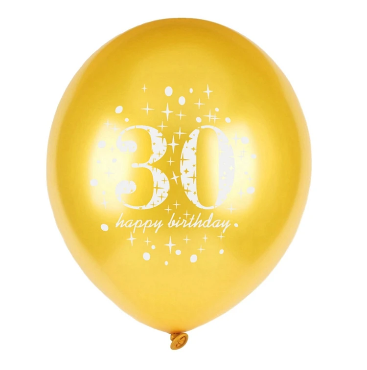 Huiran 15 шт. 10 праздничных воздушных шаров "30 40 50 День рождения украшения 30th 40th 50th на день рождения Декор на день рождения Юбилей