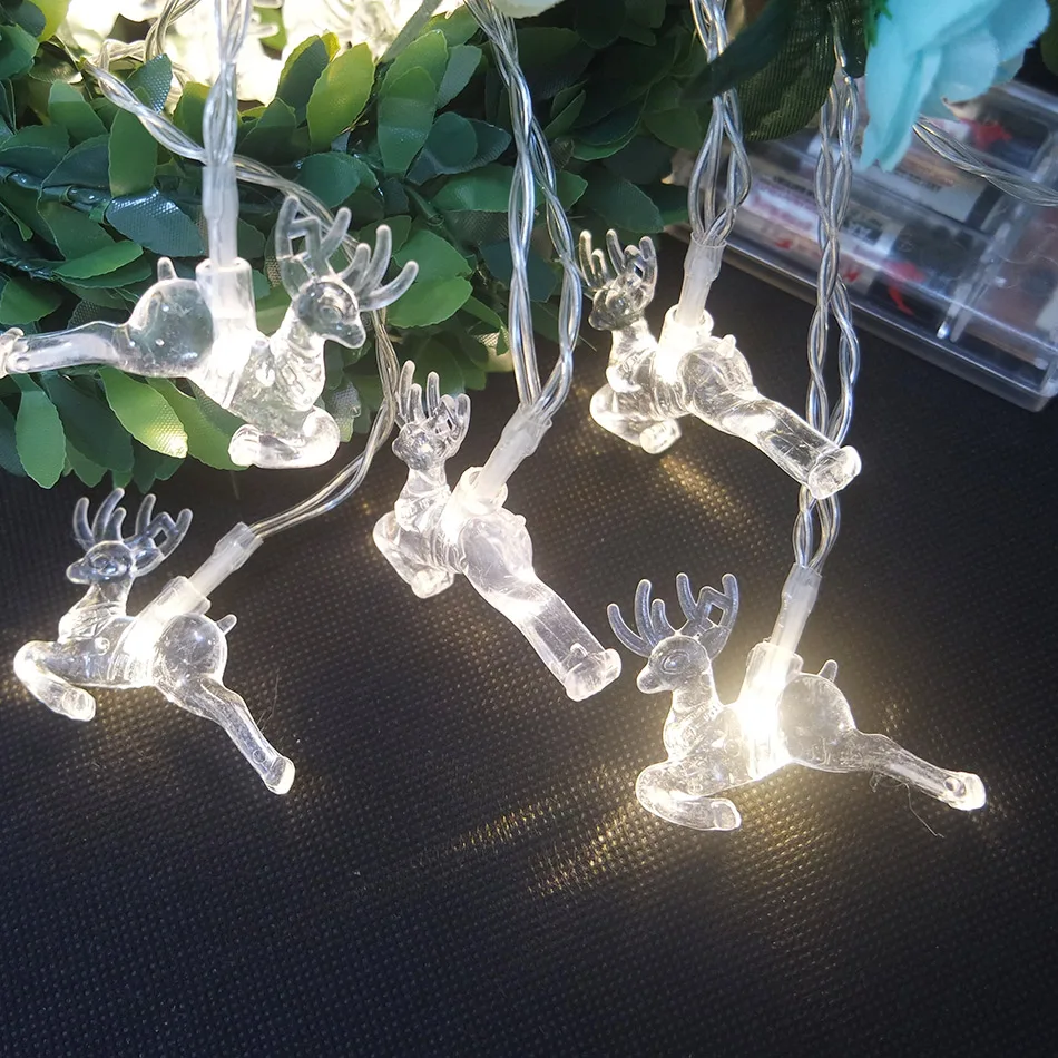 

Chirstmas deer LED String light powered by battery,Flashing Christmas Lights Garlands for Holiday Party,New year Decoration