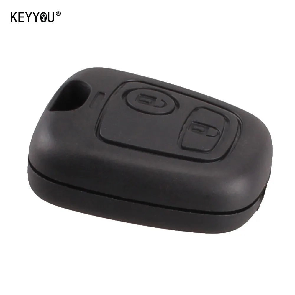 

KEYYOU New Remote Key Case Shell Entry Fob 2 Buttons for Peugeot 106 206 306 406 without Blade Free Shipping