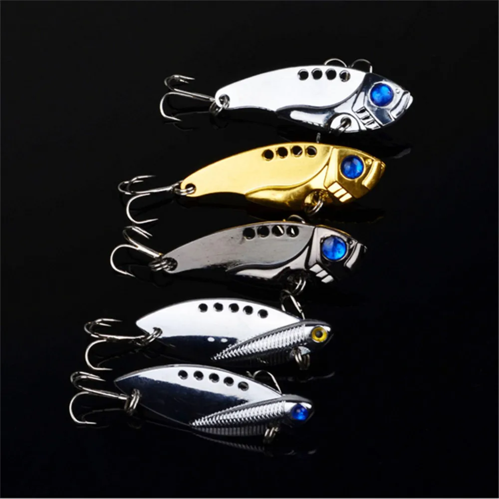 

FISHINAPOT 1Pcs Metal VIB Fishing Lure 11g 5cm Isca Artificial Vibration Wobblers Bass Cicada Spinners Spoon Bait Fishing Tackle