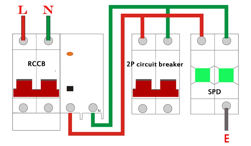 1 шт. 2 P 40KA 220 V Бытовая Защита от перенапряжения устройство электрический дом Защита от перенапряжения