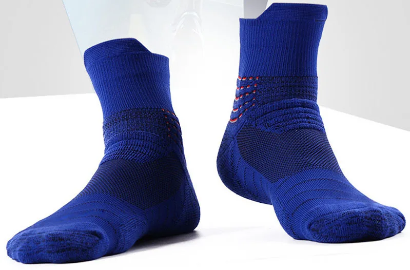 Urgot 3 пары мужских носков дышащий пота нескользящей шок впитывающие носки Для мужчин Профессиональный баскетбол прочный хлопковые носки Meias