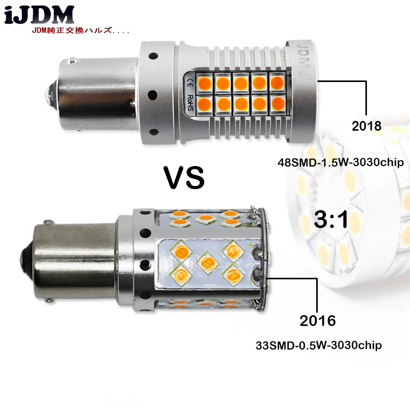 IJDM P21W PY21W светодиодный Canbus BA15S BAU15S 19 Вт 1156 Автомобильный светодиодный светильник 3030 SMD Янтарный Белый Красный DRL Автомобильные стоп-сигналы Поворотная сигнальная лампа