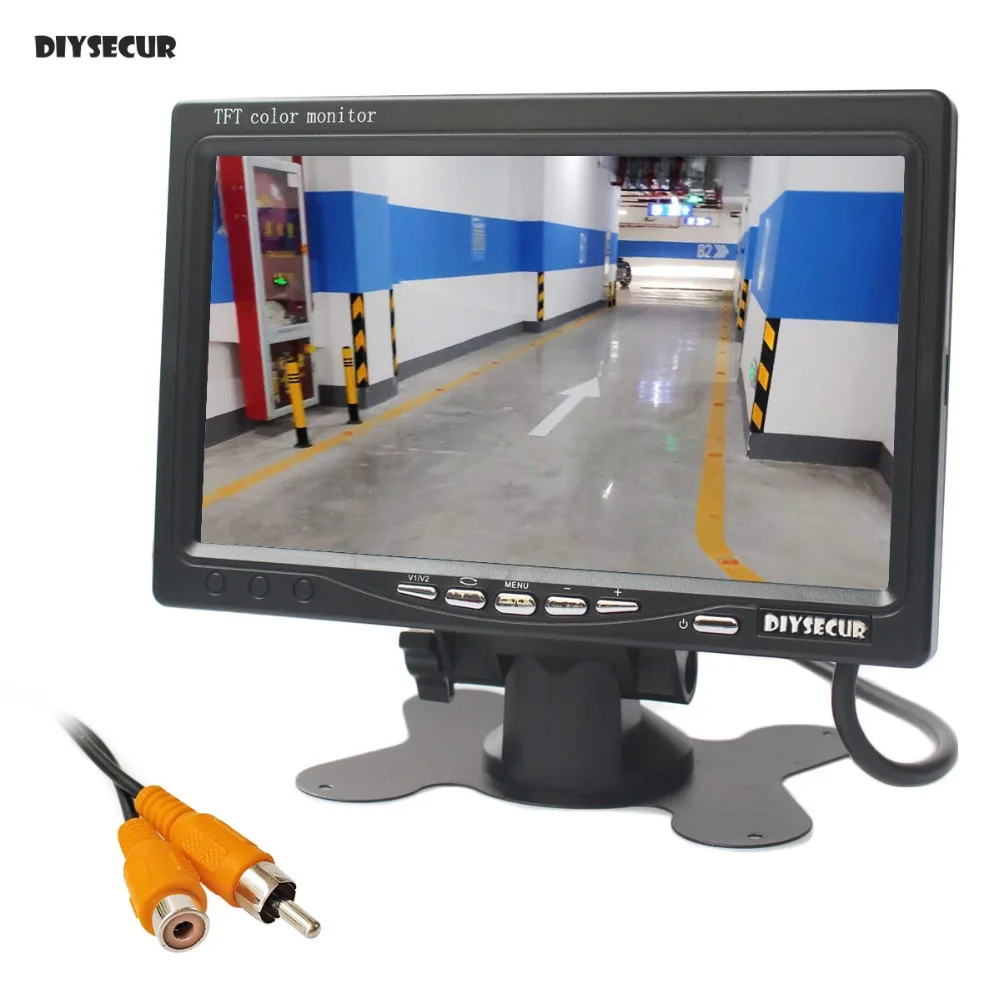 Автомобильный ЖК-монитор DIYSECUR AHD 800x480 7 дюймов TFT монитор заднего вида