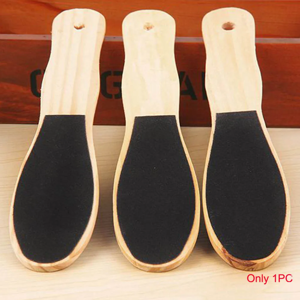 

Elliptical Wooden Pedicure Tool Double Sided Foot Rasp for Callus Dead Skin Removing Feet Care
