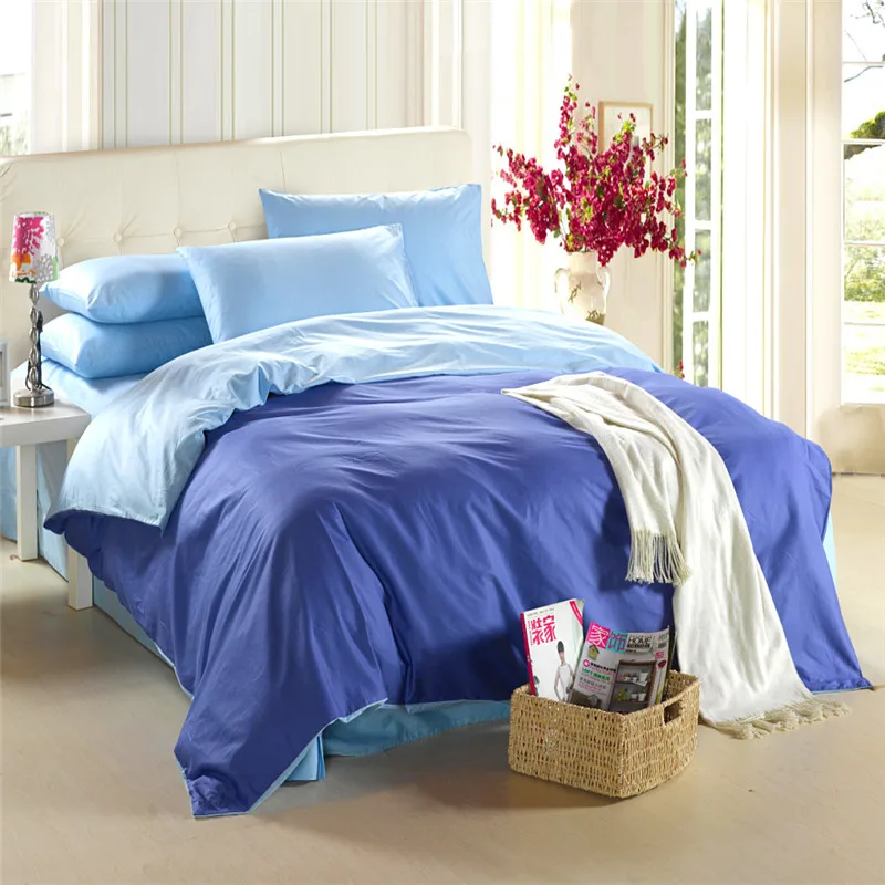 Royal blue bedding set King size queen quilt doona duvet cover double