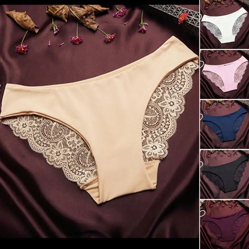

Sexy Women Female Sexy hot low waist Lace Underwear Seamless Brief Bottoms traceless breathable 9 colors