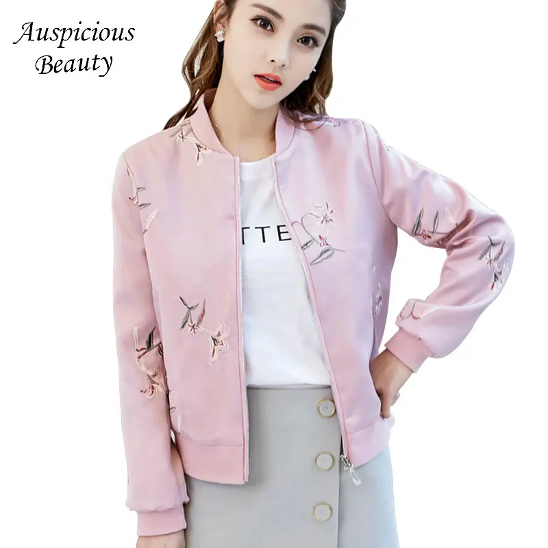 Spring New Embroidered Jacket Women Fashion Coat Female Long Sleeve