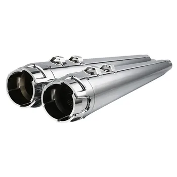 Motorcycle 4" Slip On Mufflers Dual Exhaust Pipes For Harley Touring Road King Road Glide Electra Glide 1995-2016 Black/Chrome