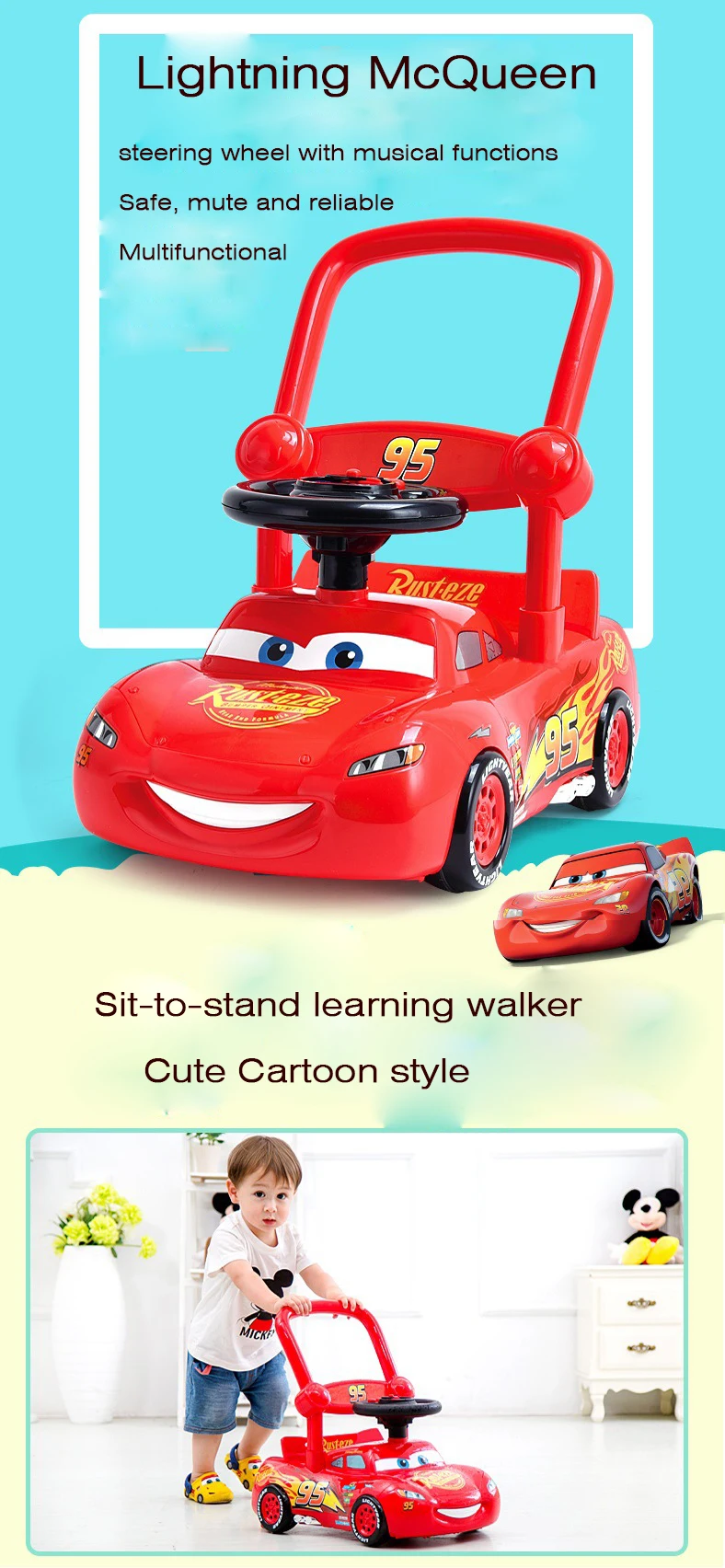 lightning mcqueen baby walker