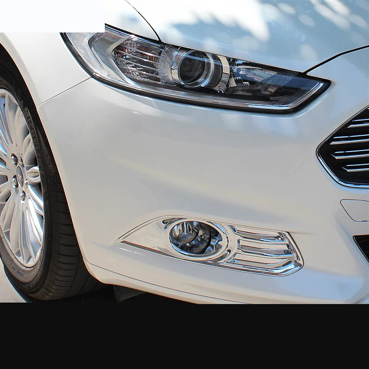 Pair For 2013-2018 Ford Fusion Mondeo Chrome ABS Rear Fog Light Lamp Cover Trim