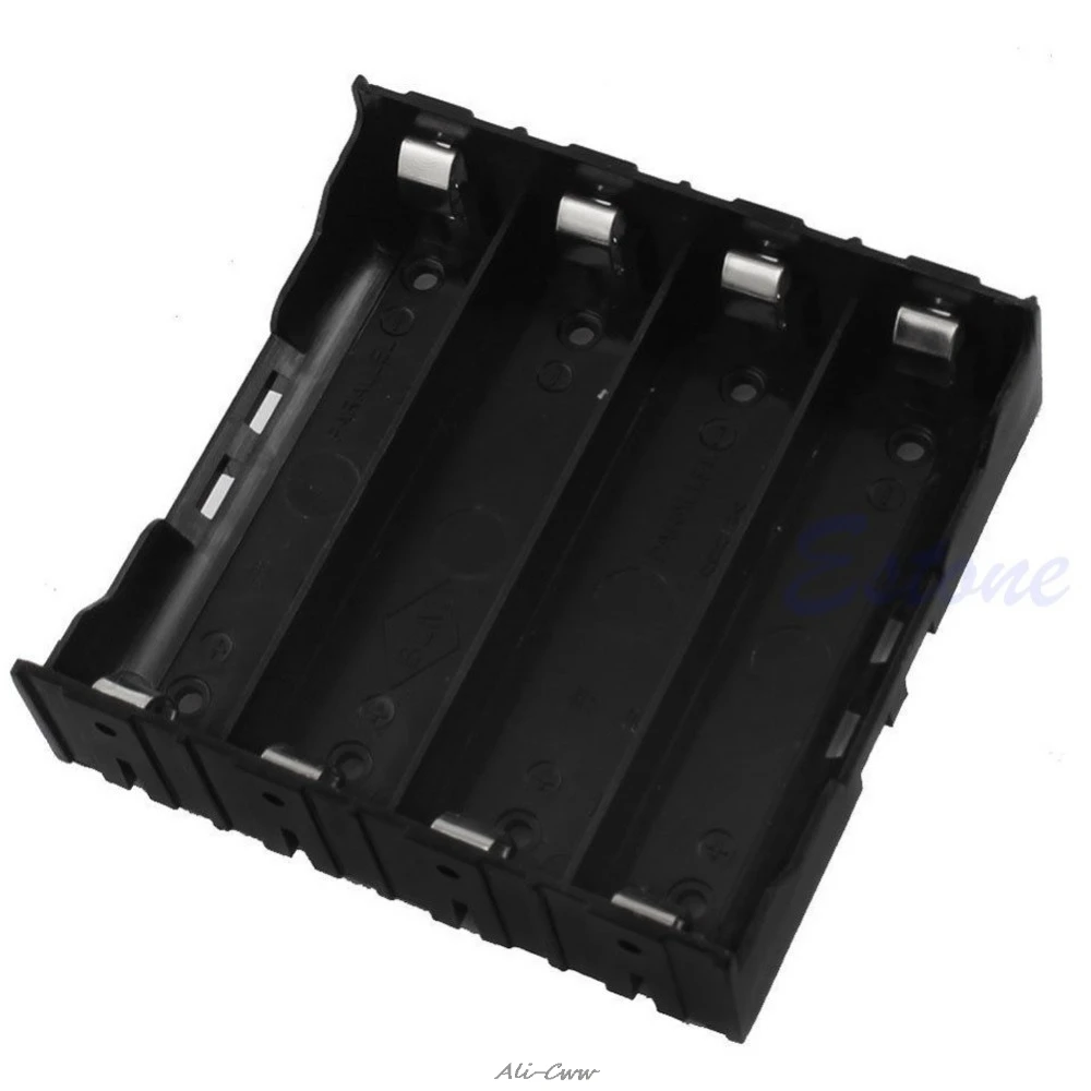

1Pc 4x 18650 Li-ion Battery Storage Plastic Clip Holder Case Box 8 Pin Contact Black