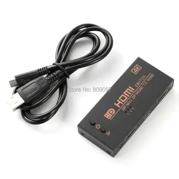 

4k 3D Mini HDMI+Mini DP+DP 3 in 1 out Switch Switcher 3 in 1 out HDMI Distributor Splitter For HDTV PS3 XBOX/PC Laptop