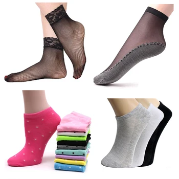 

5Pair Women Cotton Socks Summer Autumn Cute Candy Color Boat Socks for Ladies Transparent Nylon Ankle Socks Chaussette Sokken