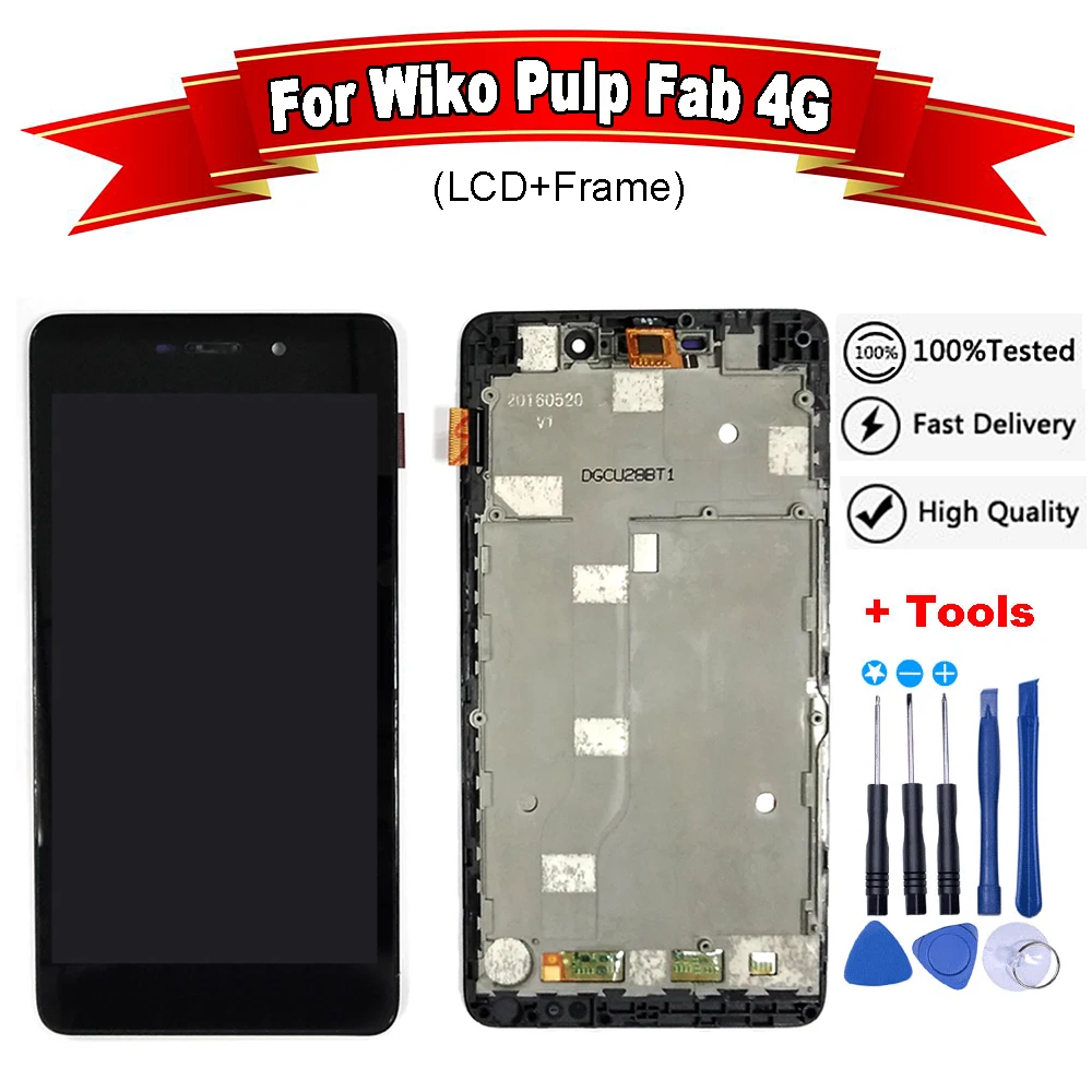 Для ЖК-дисплея Wiko Pulp Fab 4G и фотовспышки с рамкой Аксессуары для мобильных