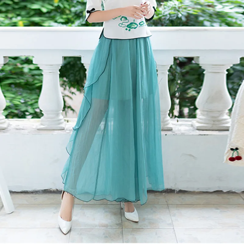 #0673 Light Blue Asymmetrical See Through Wide Leg Pants Women High Waist Beach Pants Ladies Vintage Ladies Trousers Vintage #0673 Light Blue Asymmetrical See Through Wide Leg Pants Women High Waist Beach Pants Ladies Vintage Ladies Trousers Vintage