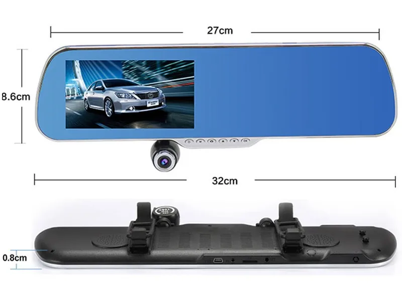 Dashcam Full HD 1080P 5,0 дюймов ips сенсорный экран Камера Автомобильное Зеркало Android WiFi gps навигация DVR двойной объектив Автомобильная камера рекордер