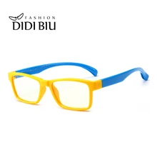 Очки против голубого излучения Дети TR90 титана Сверхлегкий гибкие оправы для очков Желтые Детские компьютерные прямоугольные очки CN1069