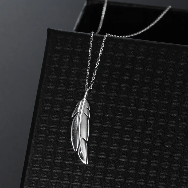 

Small 925 Sterling Silver Leaf Pendant Necklaces For Women Link Chain Necklace Choker Fashion Jewelry collier femme 2019 D20