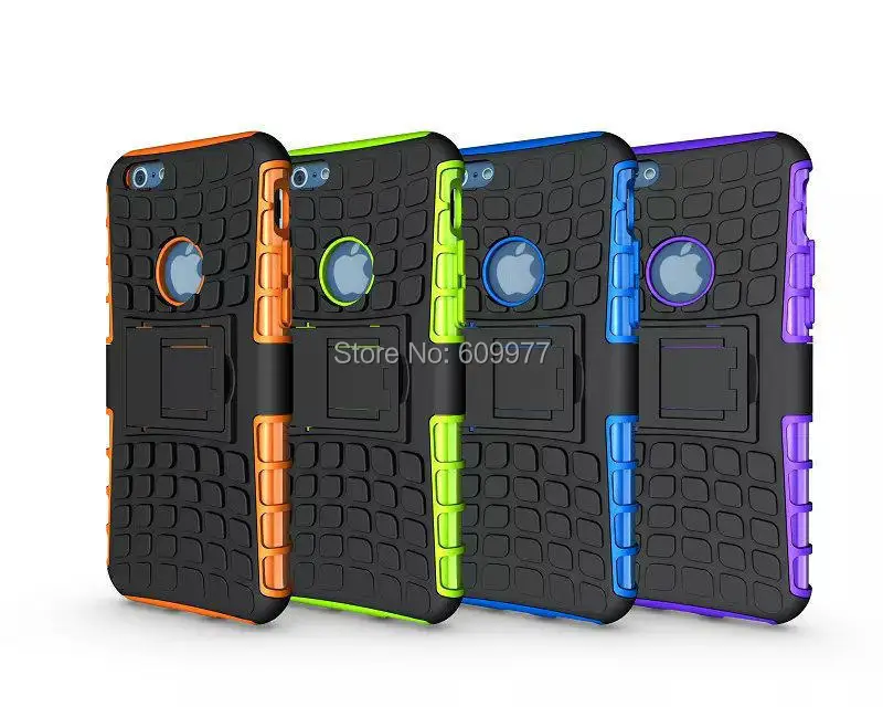 For iPhone 6 4.7 Plus 5.5 2 in 1 Rugged Hybrid Heavy Duty Robot TPU Hard Back Armour Case Kickstand Cover |