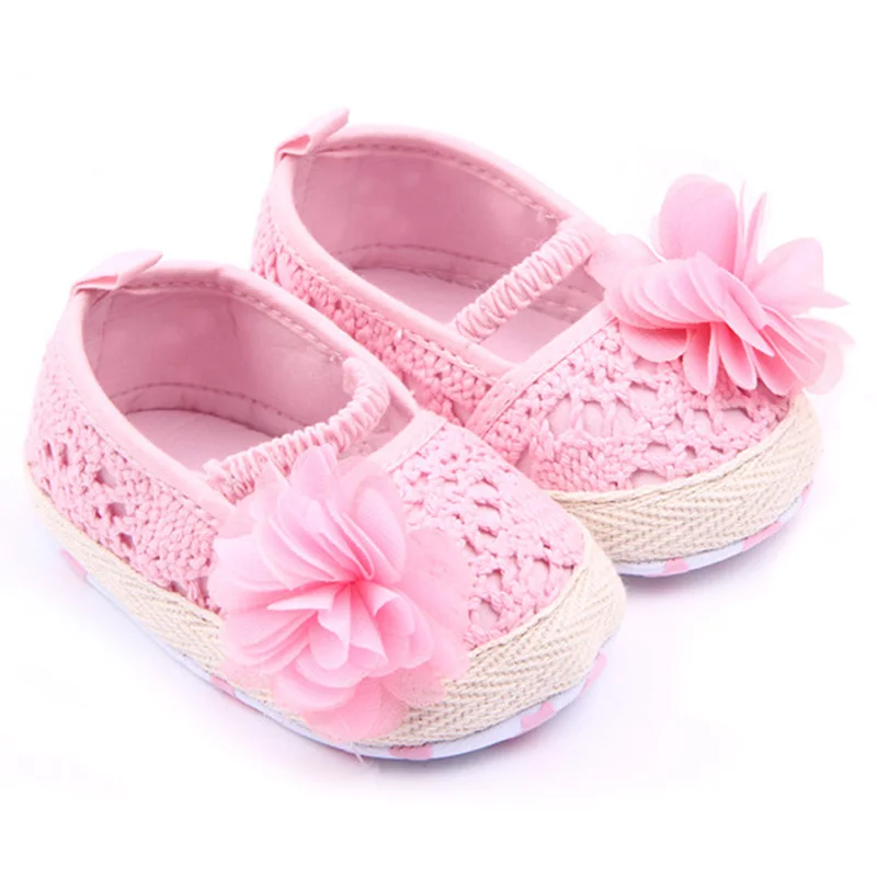 

2 Colors Girls Toddler Lovely Crib Shoes Kid Baby Slip-On Walking Knit Shoes