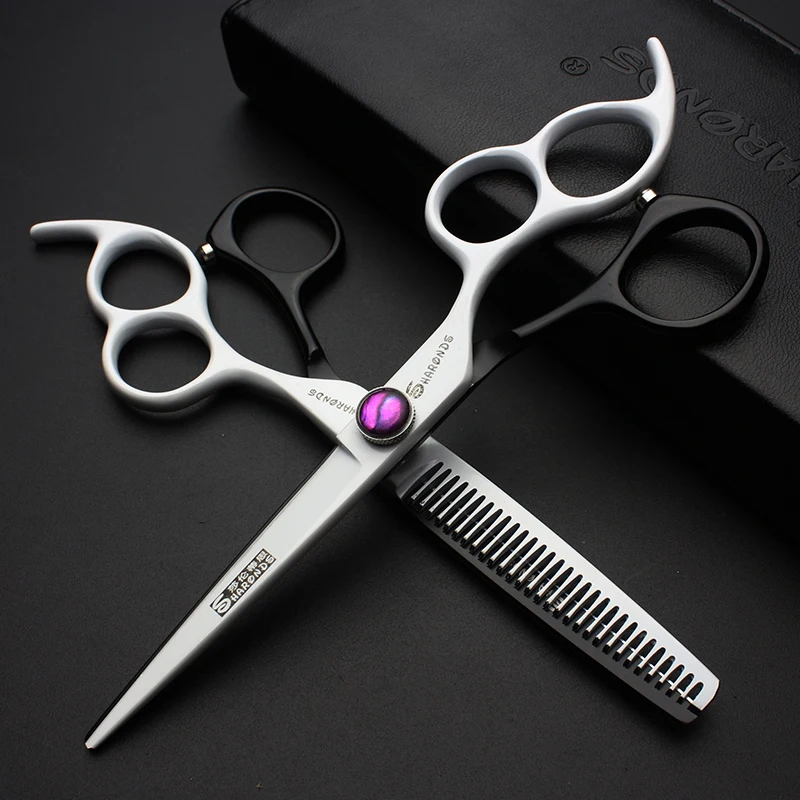 

New professional hairdressing scissors flat cut Japanese imports 5.5 and 6 inch hair salon barber scissors thin& cut set