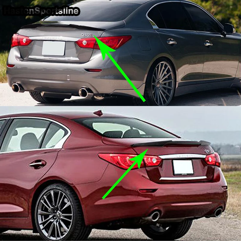 Q50 Modified M4 Style Carbon Fiber Rear Trunk Lip Spoiler Car Wing for