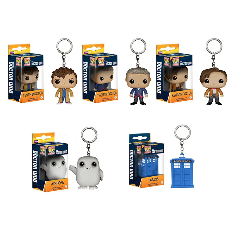 

Hot Pop Keychain Doctor Who Key Chain Protector Adipose Tenth & Eleventh & Twelfth Doctor Tardis for Bag Pendant Fans Gifts