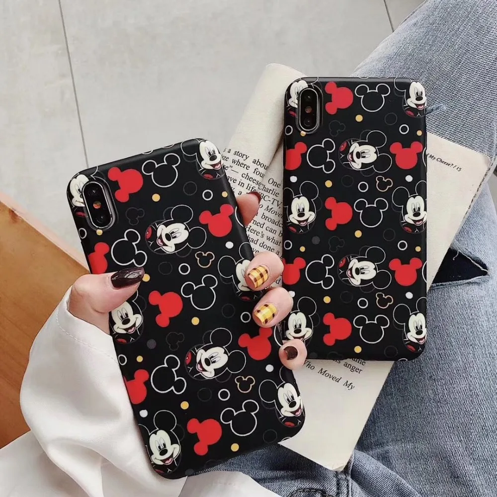 

Cartoon Mickey Paint Phone Case For Samsung Galaxy NOTE 8 S8 S9 Plus Soft Silicone TPU Coque For Samsung S10 Plus S10 Lite S8+