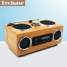 Techase Bamboo Динамик мини wierelss HiFi Звук Динамик s Поддержка fm-радио USB TF AUX-IN для MP3 плеер Caixa де сом