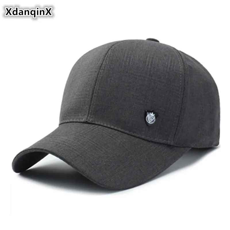 

XdanqinX Adult Men's Cotton Baseball Cap Adjustable Head Size Simple Fashion Letter Tongue Sports Caps Snapback Cap Dad's Hat