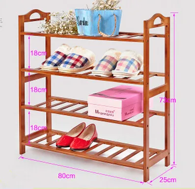 Простой небольшой стеллаж для обуви, Бамбуковая многослойная полка для хранения обуви - Цвет: 17