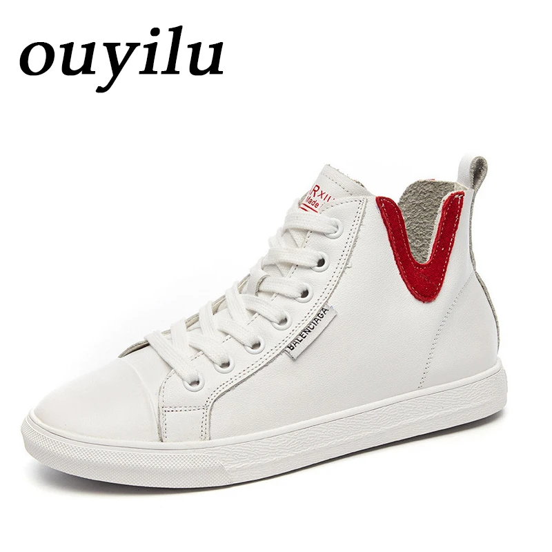 

2018 ouyilu Skateboarding Shoes Man Woman Brand Womens Sneakers Comfortably breathable Antiskid and wear-resistant Leather High