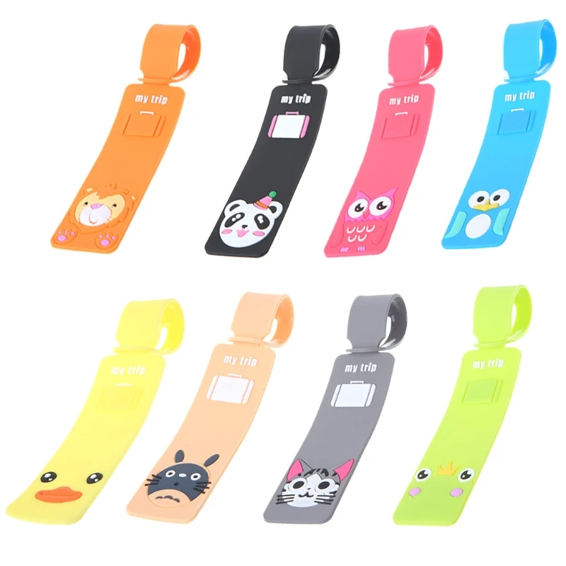 

Cartoon Silicone Travel Luggage Tags Baggage Suitcase Bag Labels Name Address