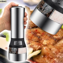Cuisine Cuisine Outils 2 EN 1 Électrique Sel Et Moulin À Poivre Prime Sel Shaker Spice Herb Grinder Spice Mill R20
