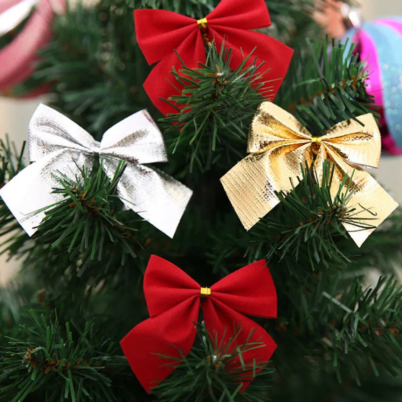 12pcs Pretty Gold Bowknots Christmas Ornament Tree Decoration Party Bowknots Baubles New Year Xmas Christmas Decoration For Home 12pcs Pretty Gold Bowknots Christmas Ornament Tree Decoration Party Bowknots Baubles New Year Xmas Christmas Decoration For Home