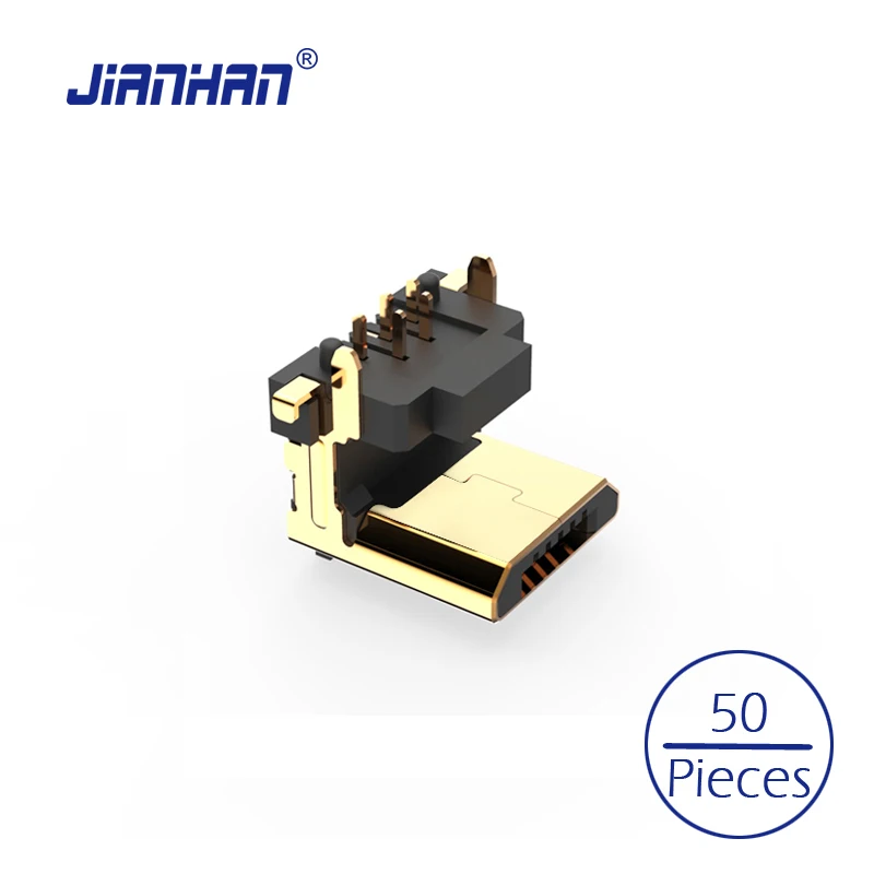 1-100 пакетов 90 градусов Micro USB разъем 5 Pin плоские разъемы Micro USB адаптер для PCB USB 2,0 зарядный кабель Android телефон - Цвет: 50 Pieces