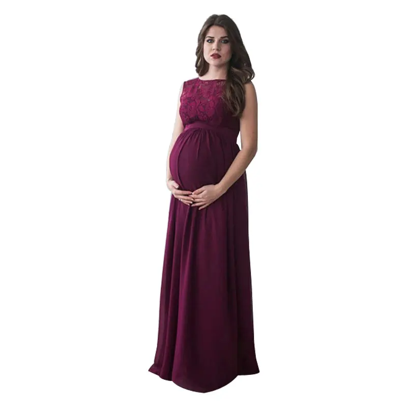 Беременность платье вечернее свадебное Одежда для беременных платье для фотографирования эластичные кружева довольно Элегантный Vestido