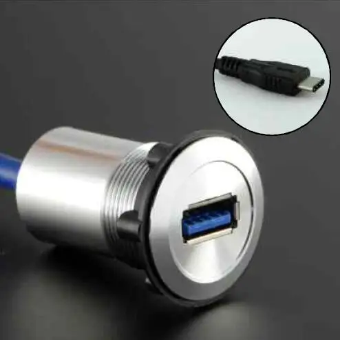 

22mm USB-C TYPE socket/connector/USB3.0 Female A to Male USB-C with 60cm cable(silver cap)