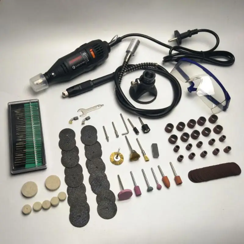 

140 pcs Mini Electric Grinding Set 5-speed Adjustable Cutting Grinder Machine Drilling Milling Engraving Tool Kit