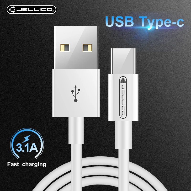 Jellico Fast Charging USB Type C Cable for One Plus 6 Flat Charger Samsung Galaxy S9 S8 | Мобильные телефоны и аксессуары