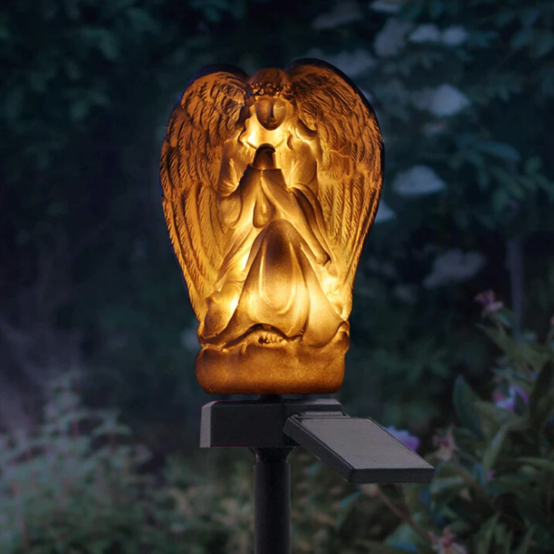 

Christian Angel Design Waterproof Night Solar Lights Outdoor Garden Solar Lamp Lantern Lawn Light for Patio Backyard Paths