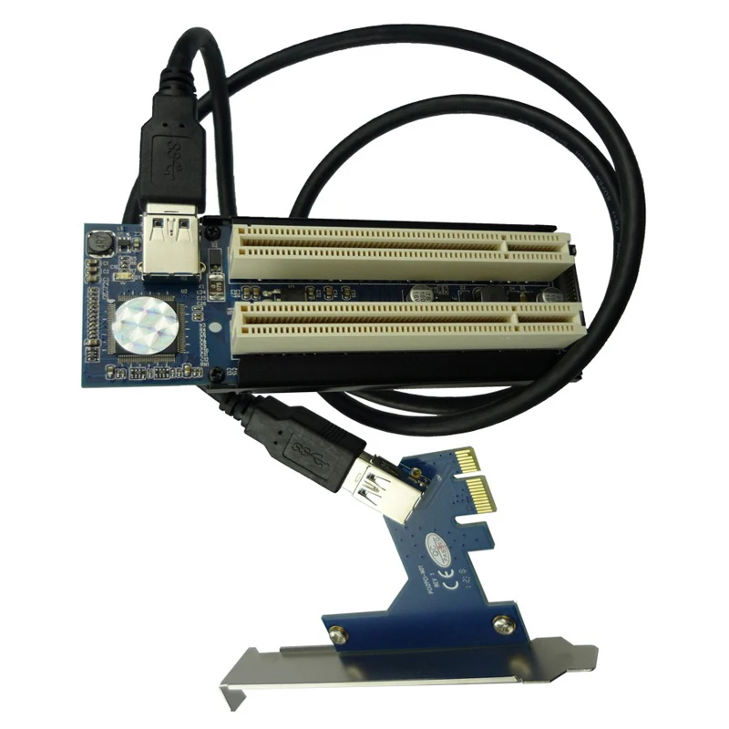 PCIe x1 x4 x8 x16 to Dual PCI slots adapter pci express to 2 pci card