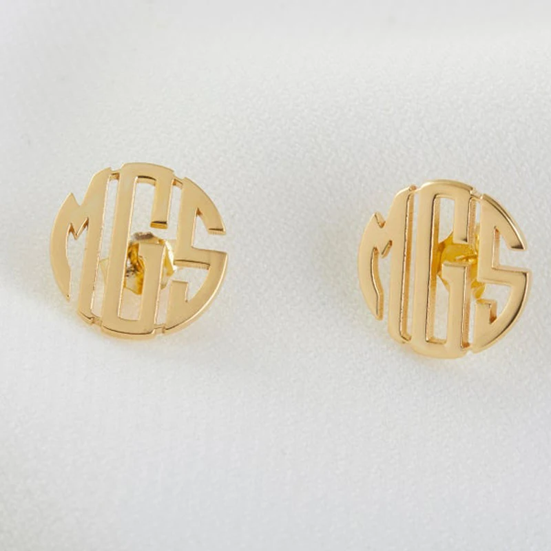 

Monogram Stud Earrings for Her Personalized Monogram Earrings Custom Name Stud Earrings Minimalist Earrings Custom Earrings