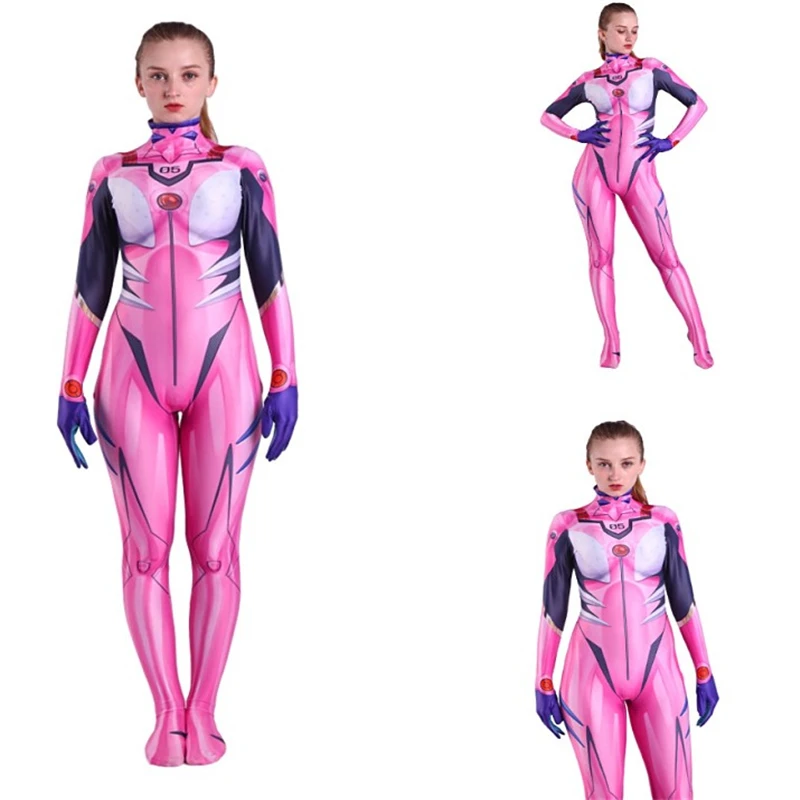 

Adult Kids Female Asuka Langley Soryu Costume Zentai Superhero Costume Bodysuit Suit Jumpsuits Tight Asuka Cosplay Halloween