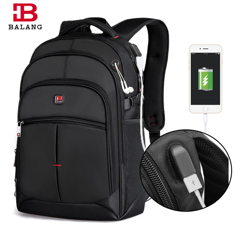 BALANG New Men Business Laptop Backpack Unisex Trendy Notebook Backpacks Fashion School Bag for Tee