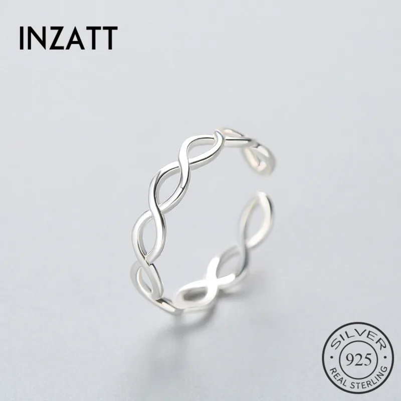 

INZATT Geometric Two Line Minimalist Ring 925 Sterling Silver For Women Birthday Party Fashion jewelry New 2018 Gift