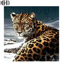 Full & Round Diamond Painting Leopard Diamond Painting Big Cat Crystal Decoration 5D Diamond Cross Stitch Handmade Hobby