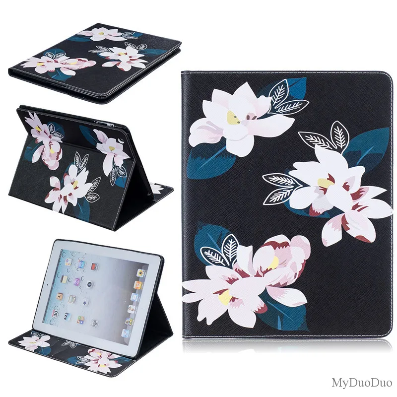 Cute Bear Pig Case For  Ipad 2 Case For Ipad 3 For Ipad 4 Case Beautiful Butterfly Flower PU Leather Stand Wallet Tablet Cover (82)