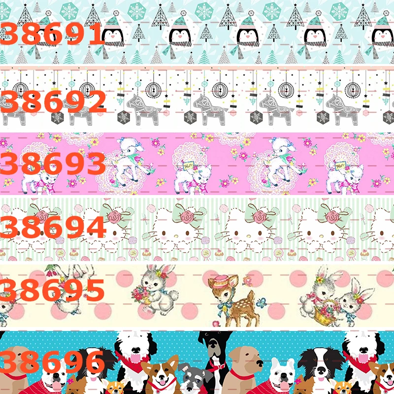 

10yards - different sizes -Cartoon pattern printed Grosgrain ribbon - Cutie/lovely/deer/pumpkin cartoon ribbon